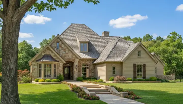 European house plans 8-472 - front exterior, 3,026 sq ft, 5 bed, 3 bath house plans | Monster House Plans