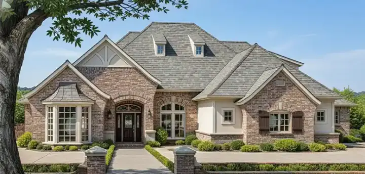 French Country house plans 8-473 - front exterior, 3,428 sq ft, 4 bed, 3 bath house plans | Monster House Plans