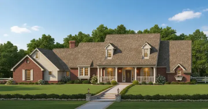 Country house plans 8-479 - front exterior, 3,064 sq ft, 4 bed, 3 bath house plans | Monster House Plans