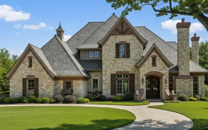 European house plans 8-512 - front exterior, 3,296 sq ft, 4 bed, 3 bath house plans | Monster House Plans