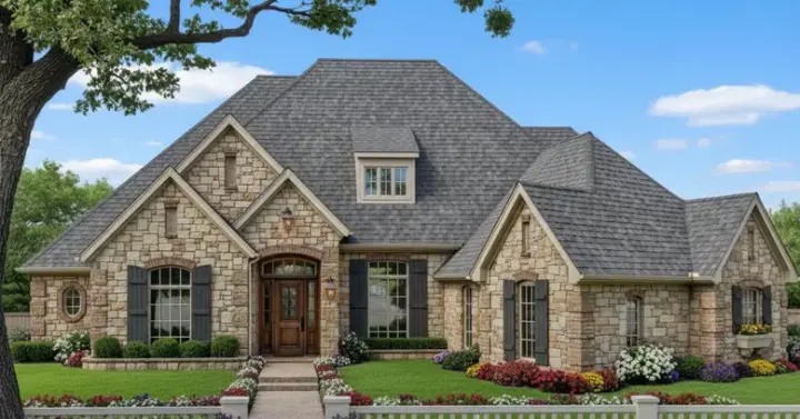Traditional house plans 8-537 - front exterior, 3,539 sq ft, 4 bed, 3 bath house plans | Monster House Plans