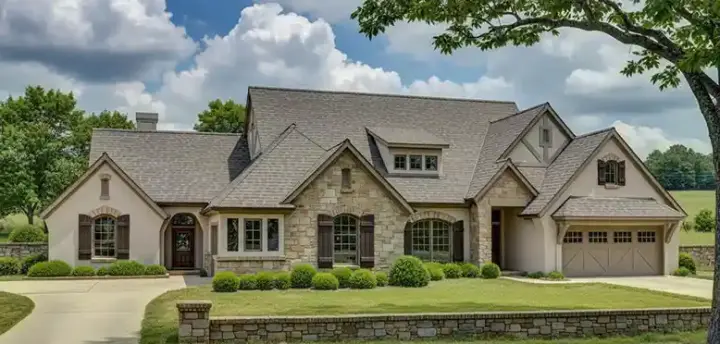 English Country house plans 8-549 - front exterior, 3,708 sq ft, 6 bed, 4 bath house plans | Monster House Plans