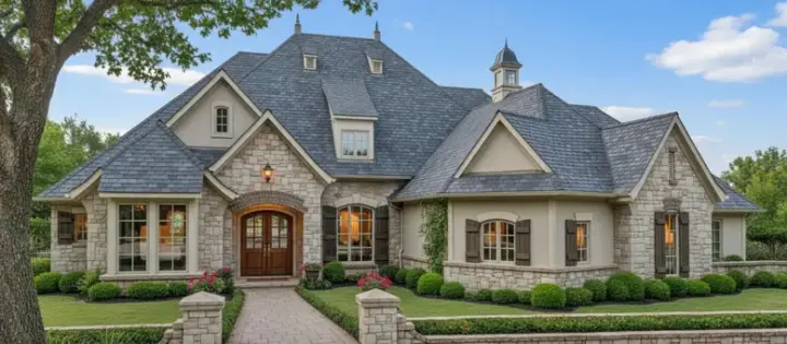 English Country house plans 8-566 - front exterior, 3,878 sq ft, 4 bed, 3 bath house plans | Monster House Plans