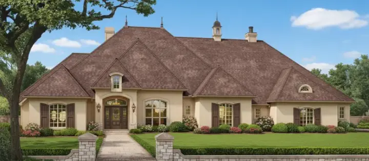 English Country house plans 8-572 - front exterior, 3,942 sq ft, 4 bed, 3 bath house plans | Monster House Plans