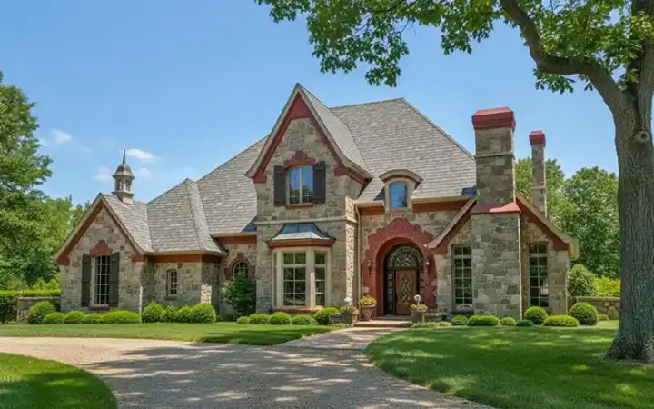 English Country house plans 8-577 - front exterior, 4,000 sq ft, 5 bed, 3 bath house plans | Monster House Plans
