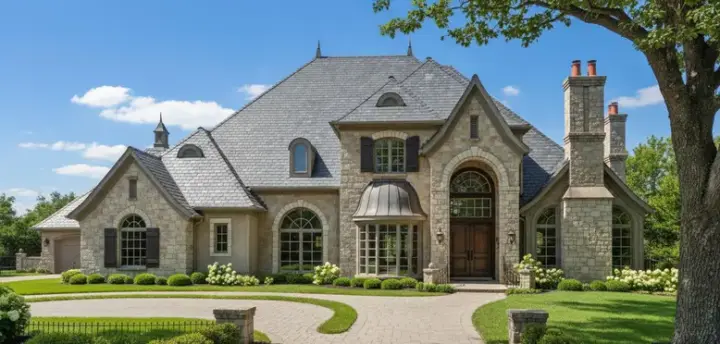 European house plans 8-583 - front exterior, 4,101 sq ft, 4 bed, 3 bath house plans | Monster House Plans
