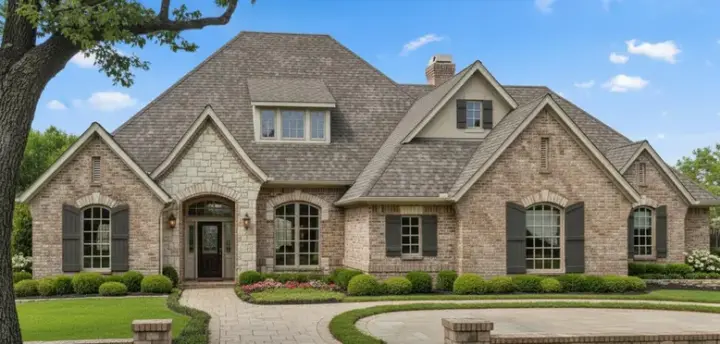 European house plans 8-595 - front exterior, 4,344 sq ft, 4 bed, 4 bath house plans | Monster House Plans