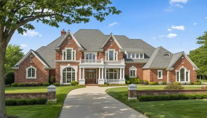 European house plans 8-609 - front exterior, 5,388 sq ft, 5 bed, 4 bath house plans | Monster House Plans