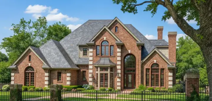European house plans 8-629 - front exterior, 3,386 sq ft, 4 bed, 3 bath house plans | Monster House Plans