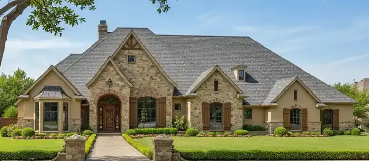 European house plans 8-630 - front exterior, 3,510 sq ft, 4 bed, 3 bath house plans | Monster House Plans