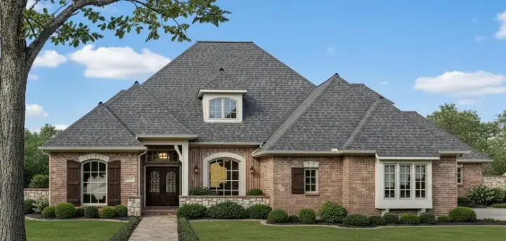 European house plans 8-635 - front exterior, 3,688 sq ft, 4 bed, 3 bath house plans | Monster House Plans