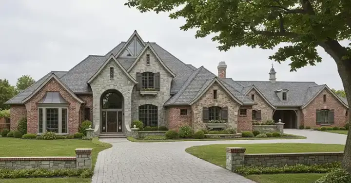 English Country house plans 8-639 - front exterior, 4,047 sq ft, 4 bed, 4 bath house plans | Monster House Plans