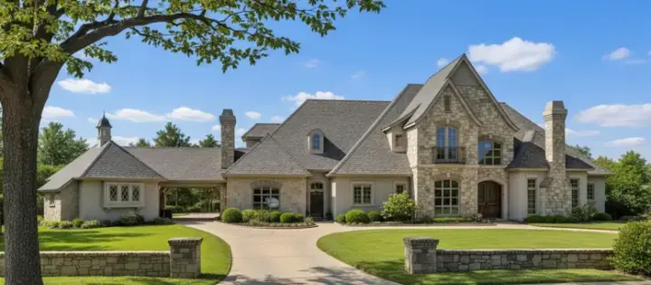 European house plans 8-643 - front exterior, 4,097 sq ft, 4 bed, 3 bath house plans | Monster House Plans