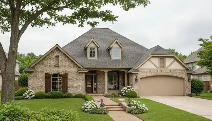 European house plans 8-695 - front exterior, 2,082 sq ft, 4 bed, 2 bath house plans | Monster House Plans