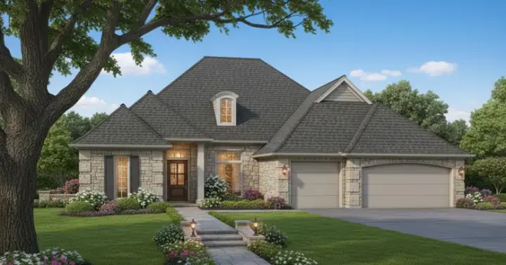 Traditional house plans 8-701 - front exterior, 2,197 sq ft, 4 bed, 3 bath house plans | Monster House Plans