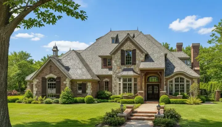 European house plans 8-708 - front exterior, 3,109 sq ft, 4 bed, 3 bath house plans | Monster House Plans