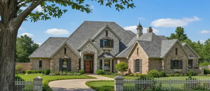 European house plans 8-711 - front exterior, 3,238 sq ft, 4 bed, 3 bath house plans | Monster House Plans