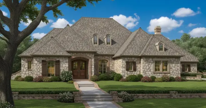 Traditional house plans 8-715 - front exterior, 3,446 sq ft, 4 bed, 3 bath house plans | Monster House Plans