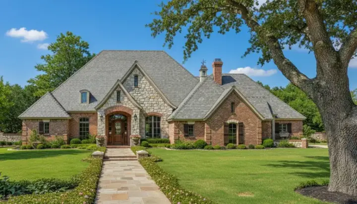 European house plans 8-718 - front exterior, 3,499 sq ft, 4 bed, 3 bath house plans | Monster House Plans