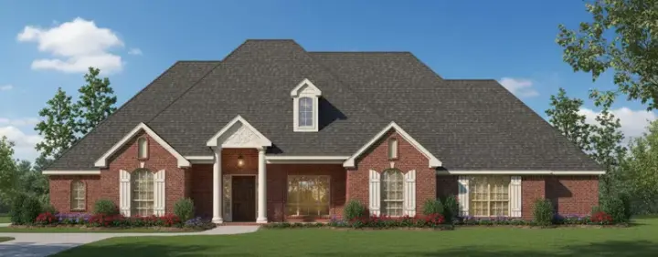 Traditional house plans 8-739 - front exterior, 2,493 sq ft, 4 bed, 3 bath house plans | Monster House Plans