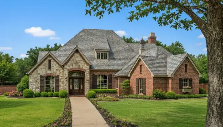 French Country house plans 8-741 - front exterior, 2,536 sq ft, 4 bed, 3 bath house plans | Monster House Plans