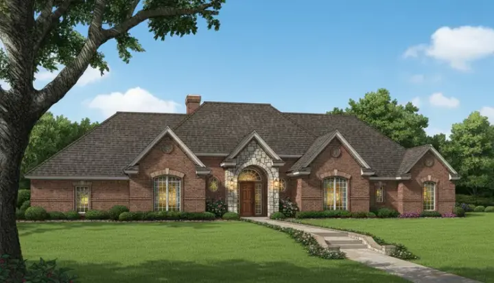 Traditional house plans 8-742 - front exterior, 2,551 sq ft, 3 bed, 2 bath house plans | Monster House Plans