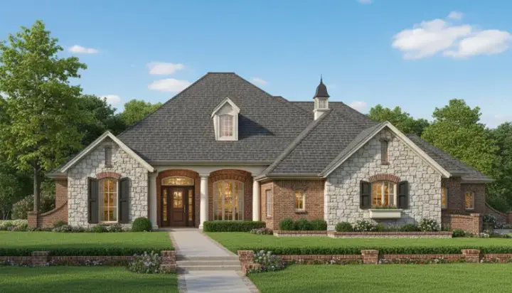 Traditional house plans 8-744 - front exterior, 2,631 sq ft, 4 bed, 3 bath house plans | Monster House Plans