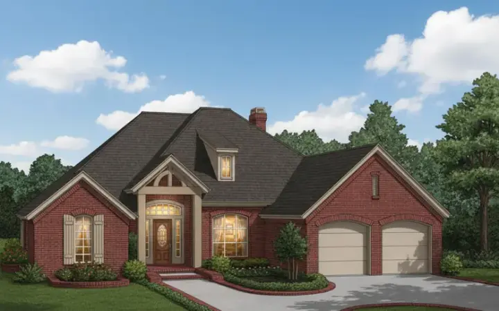 European house plans 8-790 - front exterior, 2,268 sq ft, 3 bed, 2 bath house plans | Monster House Plans