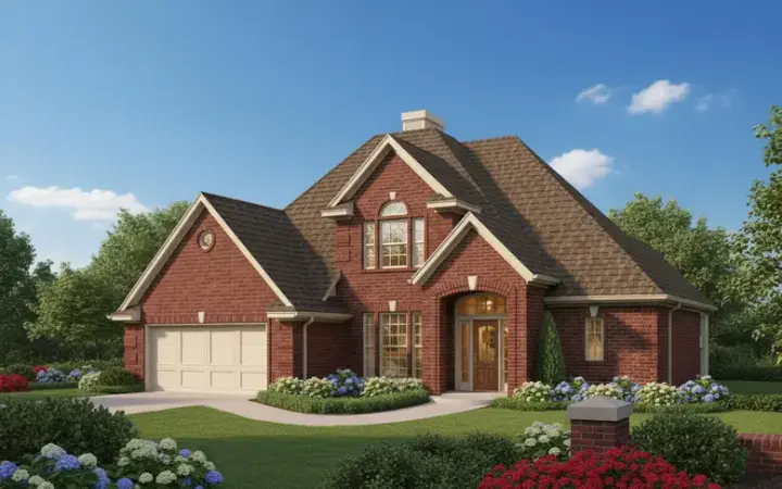 Traditional house plans 8-797 - front exterior, 2,380 sq ft, 4 bed, 2 bath house plans | Monster House Plans