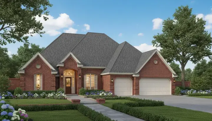 Traditional house plans 8-803 - front exterior, 2,590 sq ft, 5 bed, 3 bath house plans | Monster House Plans