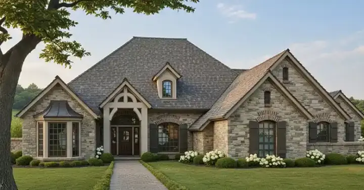 English Country house plans 8-804 - front exterior, 2,590 sq ft, 4 bed, 3 bath house plans | Monster House Plans