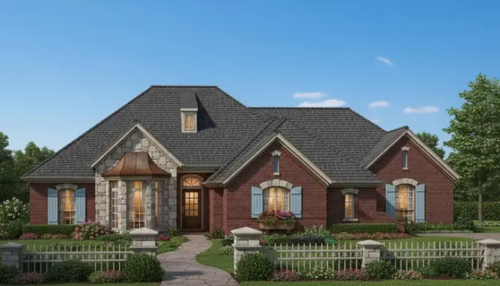 Traditional house plans 8-810 - front exterior, 2,775 sq ft, 4 bed, 3 bath house plans | Monster House Plans