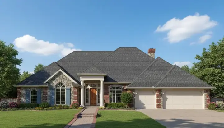 Traditional house plans 8-812 - front exterior, 2,924 sq ft, 4 bed, 3 bath house plans | Monster House Plans
