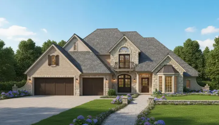 Traditional house plans 8-818 - front exterior, 3,064 sq ft, 4 bed, 3 bath house plans | Monster House Plans