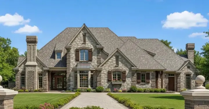 English Country house plans 8-830 - front exterior, 3,690 sq ft, 4 bed, 3 bath house plans | Monster House Plans