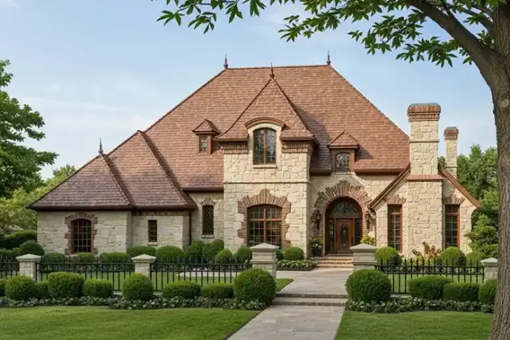 English Country house plans 8-832 - front exterior, 3,984 sq ft, 4 bed, 3 bath house plans | Monster House Plans