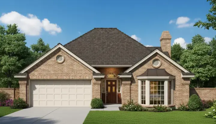 Traditional house plans 8-835 - front exterior, 1,363 sq ft, 3 bed, 2 bath house plans | Monster House Plans