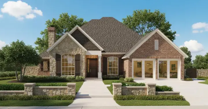 Traditional house plans 8-852 - front exterior, 2,190 sq ft, 4 bed, 2 bath house plans | Monster House Plans
