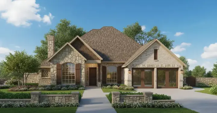 Traditional house plans 8-853 - front exterior, 2,199 sq ft, 4 bed, 2 bath house plans | Monster House Plans