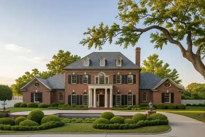 Southern Colonial house plans 8-866 - front exterior, 3,472 sq ft, 4 bed, 3 bath house plans | Monster House Plans