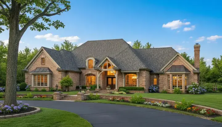 European house plans 8-867 - front exterior, 3,961 sq ft, 3 bed, 3 bath house plans | Monster House Plans