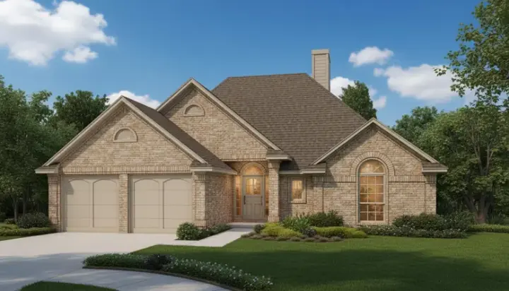 Traditional house plans 8-879 - front exterior, 1,431 sq ft, 3 bed, 2 bath house plans | Monster House Plans