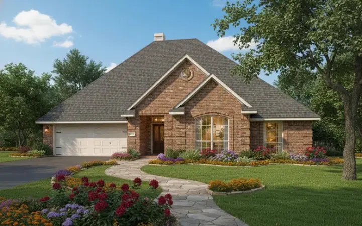 Traditional house plans 8-887 - front exterior, 1,803 sq ft, 3 bed, 2 bath house plans | Monster House Plans
