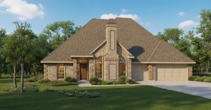 Traditional house plans 8-895 - front exterior, 2,091 sq ft, 4 bed, 2 bath house plans | Monster House Plans