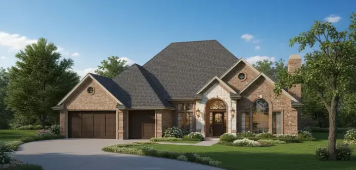 Traditional house plans 8-896 - front exterior, 2,118 sq ft, 4 bed, 2 bath house plans | Monster House Plans