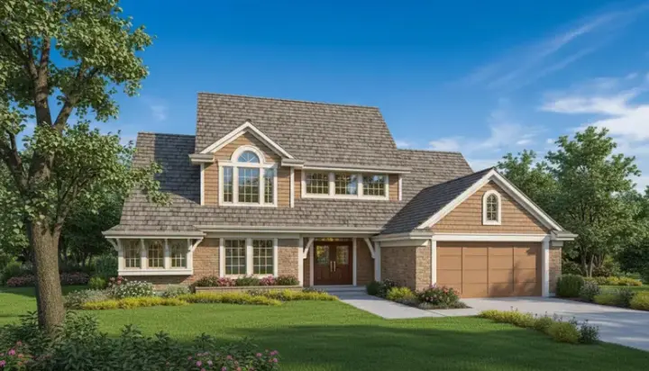 Traditional house plans 8-909 - front exterior, 2,233 sq ft, 4 bed, 2 bath house plans | Monster House Plans