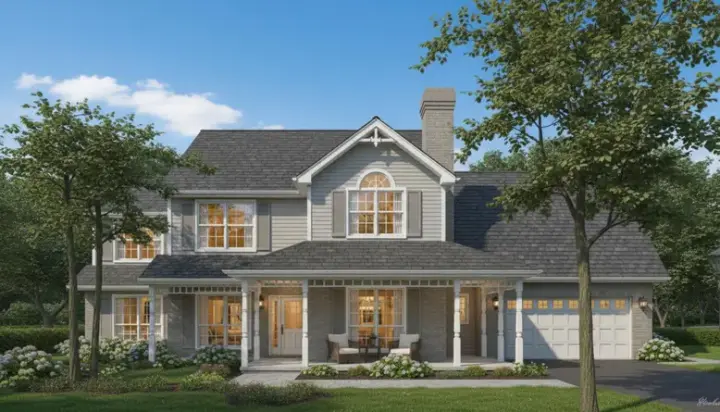Country house plans 8-912 - front exterior, 2,297 sq ft, 4 bed, 2 bath house plans | Monster House Plans