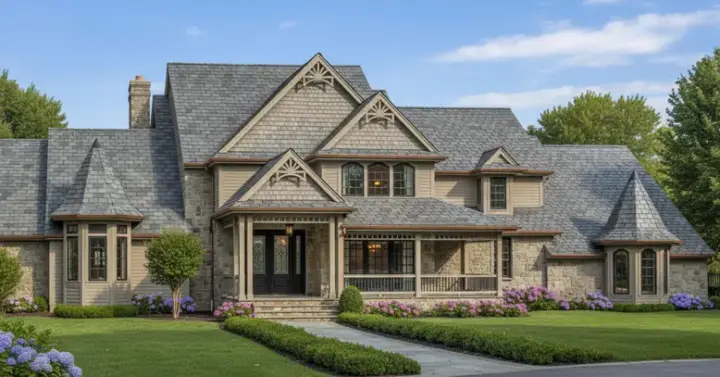 Farmhouse house plans 8-919 - front exterior, 4,303 sq ft, 4 bed, 4 bath house plans | Monster House Plans