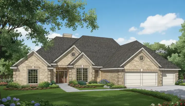 Traditional house plans 8-920 - front exterior, 3,119 sq ft, 3 bed, 3 bath house plans | Monster House Plans