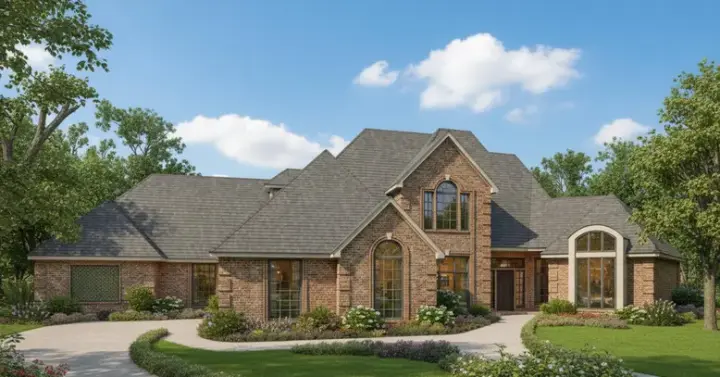 European house plans 8-925 - front exterior, 3,202 sq ft, 4 bed, 3 bath house plans | Monster House Plans